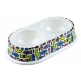 Castron dublu melamina pt pisicute 2 x 0,25 litri