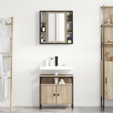 vidaXL Set de 2 dulapuri pentru baie din stejar din lemn ingineresc