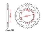 Pinion spate Kawasaki KX-F 250 450 06-, 20 Suzuki RM-Z 250 04- 06 (52 dinti) JTR460 ultra light 46052EE Cod produs: 46052EE