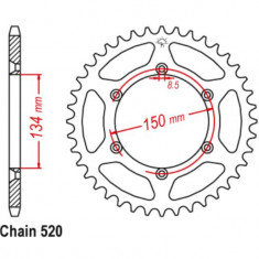 Pinion spate Kawasaki KX-F 250 450 06-, 20 Suzuki RM-Z 250 04- 06 (52 dinti) JTR460 ultra light 46052EE Cod produs: 46052EE