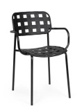 Cumpara ieftin Set 4 scaune gradina otel negru Clover 52x54x80 cm