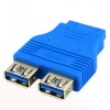 Adaptor USB 3.0 Pinheader Mama 20pin la 2x Porturi USB 3.0 Mama Placa Baza
