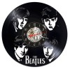 Ceas de perete decorativ realizat manual din disc de vinil, handmade, The Beatles Rock, ideal cadou pentru fani si colectionari muzica, Negru, 30 cm