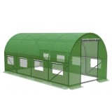 Sera de gradina, tip tunel cu cadru metalic, 300x600cm, verde, 18mp (ventilatie suplimentara) Household NewTrend