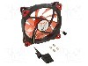 Ventilator 120x120x25mm, 12V DC, Akasa - AK-FN091-RD