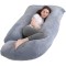 Perna Gravide si Alaptare 3 in 1, Multifunctionala, Sustinere pentru Burta, Spate, Solduri, Picioare, Bebelus, Relaxare, Husa detasabila, Gri - Gray
