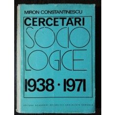 CERCETARI SOCIOLOGICE - MIRON CONSTANTINESCU E