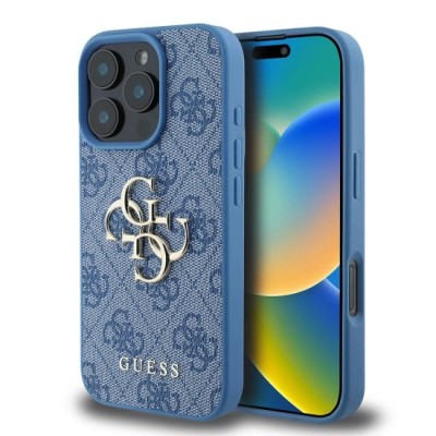 Husa pentru iPhone 16 Pro Max - Guess Hardcase 4G Big Logo (GUHCP16X4GMGBL) - Blue foto