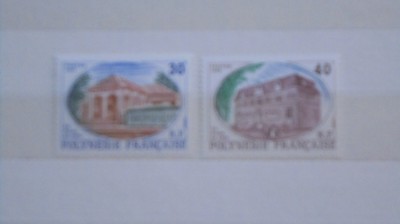 POLINEZIA FRANCEZA - CLADIRI VECHI COLONIALE - 1989 - MI 2 EURO - NECIRCULATE. foto