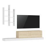 Cumpara ieftin Comoda TV Rumba, Pako World, Stejar-Alb, 180x30x31 cm