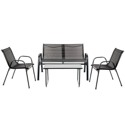 Set mobilier de grădină Lorca 4+1 negru foto