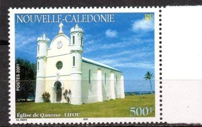 NOUA CALEDONIE 2001, Arhitectura, Biserica, serie neuzată, MNH foto