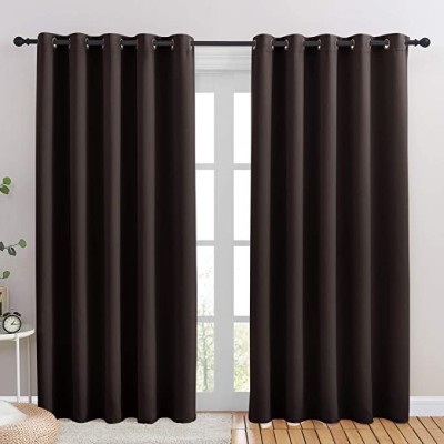 Set doua draperii semi-blackout, maro wenge foto