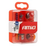 Set becuri auto H4 12V cu sigurante, 8 piese, AMiO
