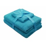 Set prosoape 3 piese 500 gsm (fata, maini, corp) Turquoise, SomnART