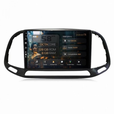 Navigatie Fiat Doblo 2015+ 8GB RAM Android 13 Octacore Slot Sim 4G DSP GPS Wi-FI Carplay Android Auto USB Bluetooth Waze Touchscreen 9 Inch foto
