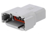 Conector cablu-cablu ATM tată 12 pini gri IP67