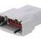 Conector cablu-cablu ATM tată 12 pini gri IP67