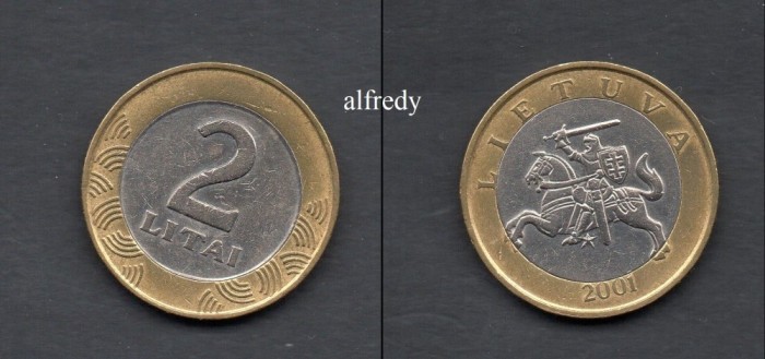 LITUANIA 2001, 2 Litai