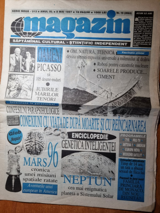 magazin 8 mai 1997-art picasso,claudia schiffer