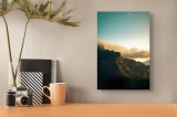 Tablou Canvas cu Peisaj Montan la Apus, 26 x 39 cm, CMCLASS