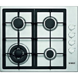 Plita incorporabila Samus PSG-64SX4, Gaz, 4 arzatoare, Arzător WOK, Gratare fonta, Aprindere electrica, Siguranta arzatoare, 58 cm, Inox