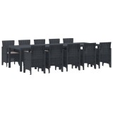 vidaXL Set de masă pentru grădină cu pernă 11 pcs Antracit Rattan poli 3378753