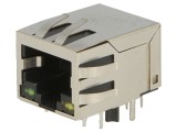 Conector RJ45 ecranat cu diodă LED THT, soclu PIN 8