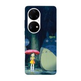 Husa compatibila cu Huawei Mate 40 Pro model Totoro waiting for the bus, Silicon, TPU, Viceversa, Transparent, Carcasa