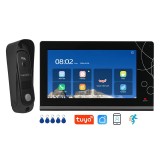 Sistem Video De Interfon Inteligent, CRISTALIS SALE&trade;, Ecran De 7 Inchi cu 5 chei de acces, Wireless Tuya Smart/ Smart Life, 1080P Full HD, Vedere Noct