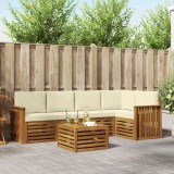 vidaXL Seturi de canapele 6 pcs Natural și Crem Lemn Solid de Acacia 3374845