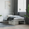 Cadru de pat din metal cu tablie, alb, 107x203 cm GartenMobel Dekor, vidaXL