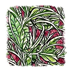 Sticker decorativ Flori, Verde, 55 cm, 11388ST foto