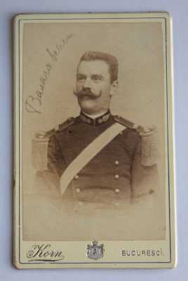 CDV Atelier Romania Bucuresci Bucuresti Korn barbat in uniforma militar Vienna Basarabeanu foto