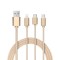 Cablu date USB Smart Cable 3 in 1 micro-USB, type C, iphone 7 Gold
