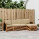 vidaXL Set de canapele de exterior cu pernă 5 pcs Natural și Bej 3384234