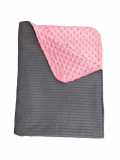 Paturica dubla bumbac tricotat mincky roz 95x70 cm, Deseda