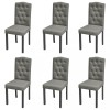 VidaXL Scaune de bucătărie, 6 buc., gri, material textil