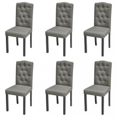 vidaXL Scaune de sufragerie, 6 buc., gri &icirc;nchis, material textil