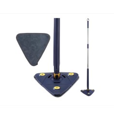 Mop multifunctional pentru suprafete uscate si ude, cap triunghiular rotativ 360&deg;, stergator pentru geamuri, podele, pereti, mobila, laveta microfibre
