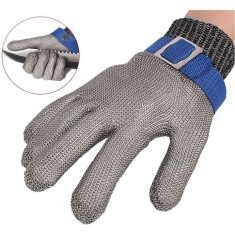 Manusi de protectie, din zale de inox, rezistente la taieturi, intepaturi, ajustabile, unisex, gri