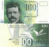 FINLANDA █ bancnota █ 100 Markaa █ 1986 █ P-119 █ UNC █ necirculata