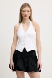 Hollister Co. vestă de in culoarea alb, un singur rand de nasturi, KI340-5071
