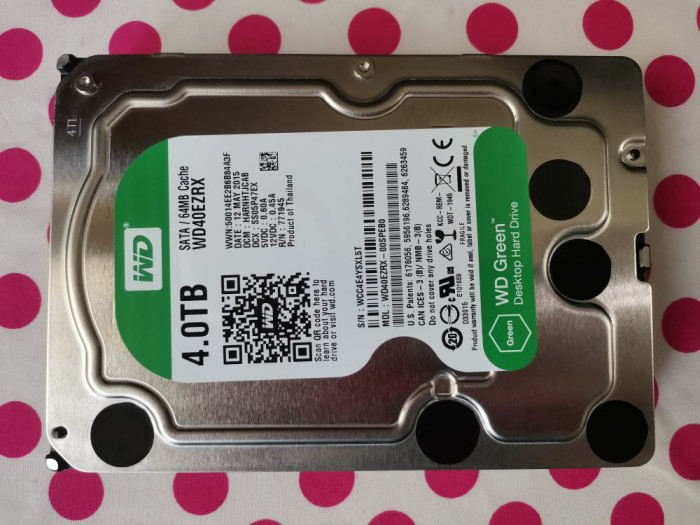 HDD Hard Disk 4 Tb 3,5 inch Western Digital Green 64MB Cache Sata 3.