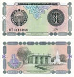 UZBEKISTAN 1 sum 1994 UNC!!!