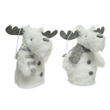Cumpara ieftin Figurina decorativa - Deer with Scarf - White and Grey - mai multe modele | Kaemingk