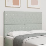 vidaXL Tăblie cu buton de cristal gri deschis, 140 cm, din catifea