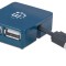 HUB mini USB 2.0 cu 4 porturi albastru 160605 Manhattan