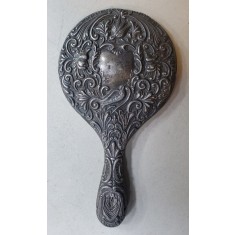 Oglinda de mana din cristal si ferecatura din argint, Marea Britanie, cca. 1870