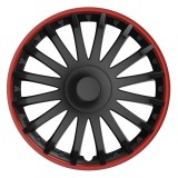 Capac roata auto Versaco Crystal 14 inch Black&amp;amp; Red negru cu margine rosie, pentru jante din otel, ABS, 1 bucata, montaj usor